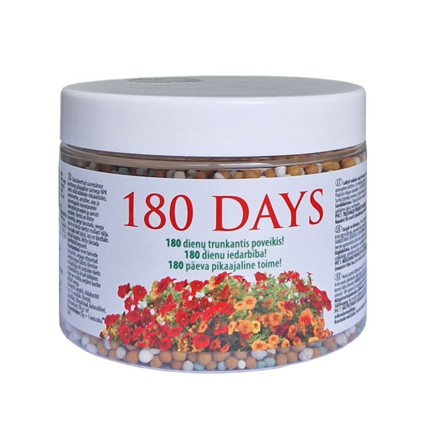180 DAYS ILGO POVEIKO TRĄŠOS ŽYDINTIEMS AUGALAMS, 500 G