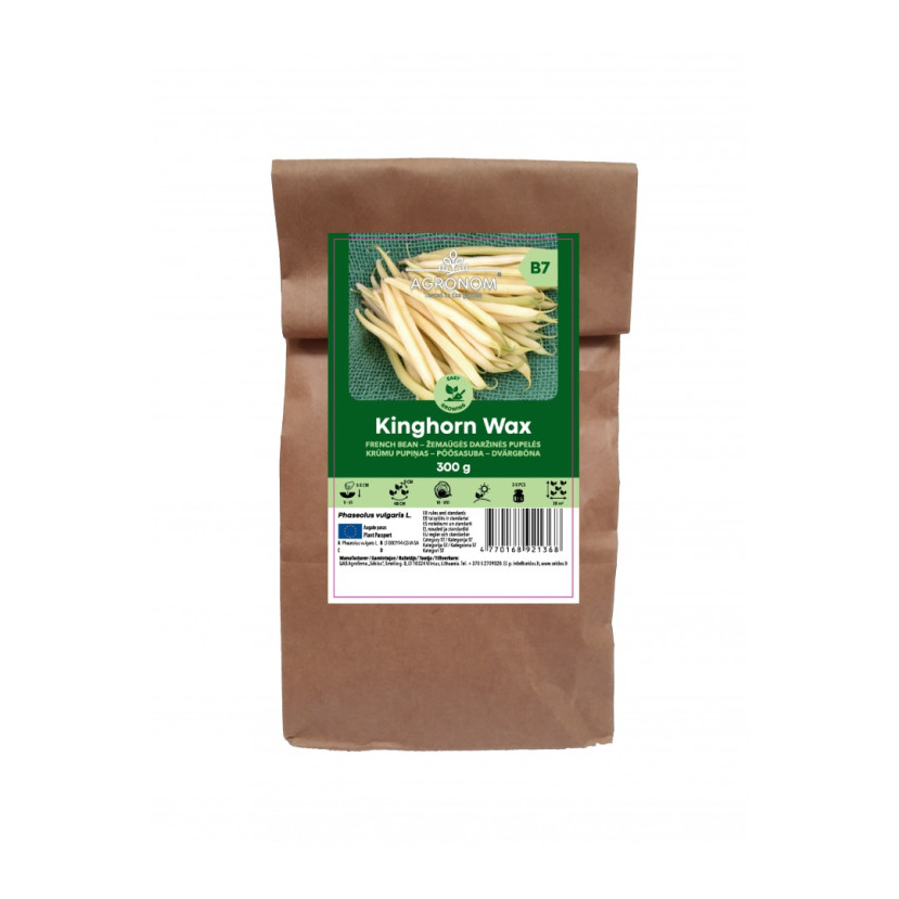 ŽEMAŪGĖS DARŽINĖS PUPELĖS KINGHORN WAX 300G ŽEMAŪGĖS DARŽINĖS PUPELĖS KINGHORN WAX 300G